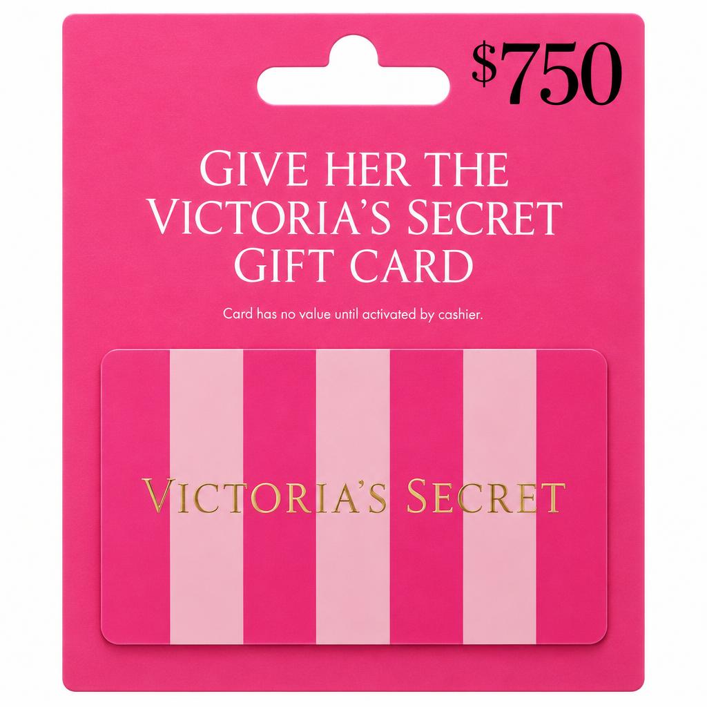A $750 gift card with a pink ribbon